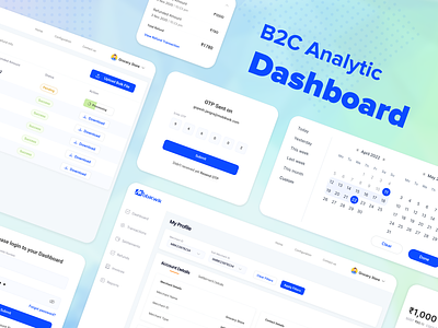 MobiKwik's B2C Analytic Dashboard b2c blue business dashboard calender dashboard dashboard components figma design fintech fintech product merchant mobikwik mobikwik design team mobikwik merchant mweb otp screen product product design uiux web web design