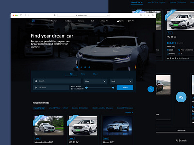 EV Car Website 3d animation branding figma graphic design logo motion graphics ui uiux