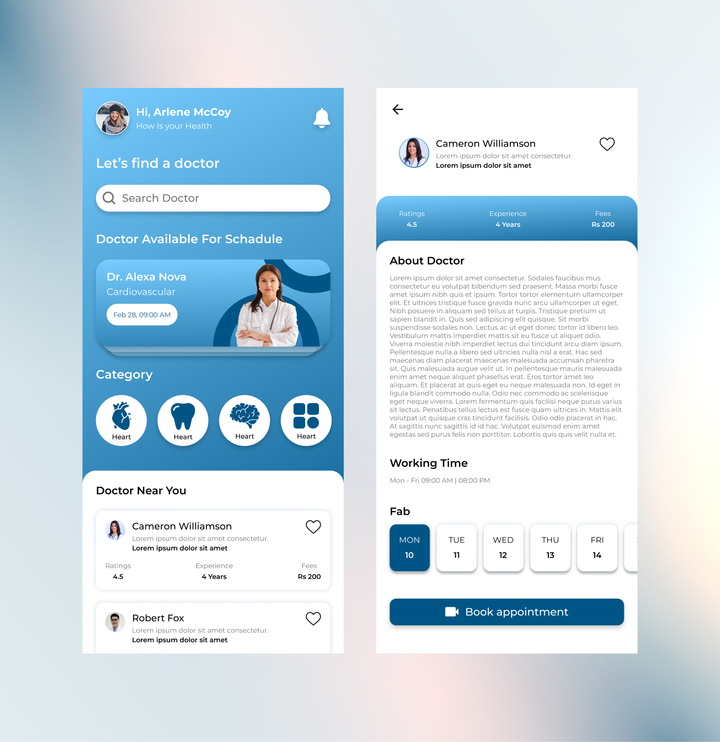 Personal Doctor - Mobile App by Arounda on Dribbble