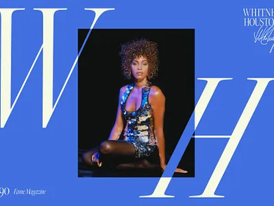 Whitney Houston Brand Identity artist blue branding design dynamic graphic design logo music typography whitney houston