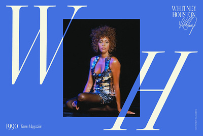 Whitney Houston Brand Identity artist blue branding design dynamic graphic design logo music typography whitney houston