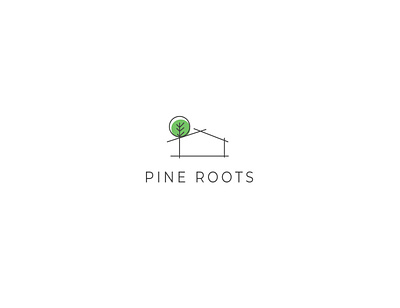 PINE ROOTS LOGO branding construction line art logo logotype minimalist modern logo property real estate roots simple tree