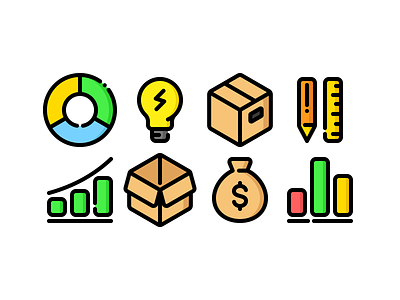 Business & Commerce icon pack analytics box business chart creative data delivery graph growth icon icons iconset idea line art lineart metrics money unboxing