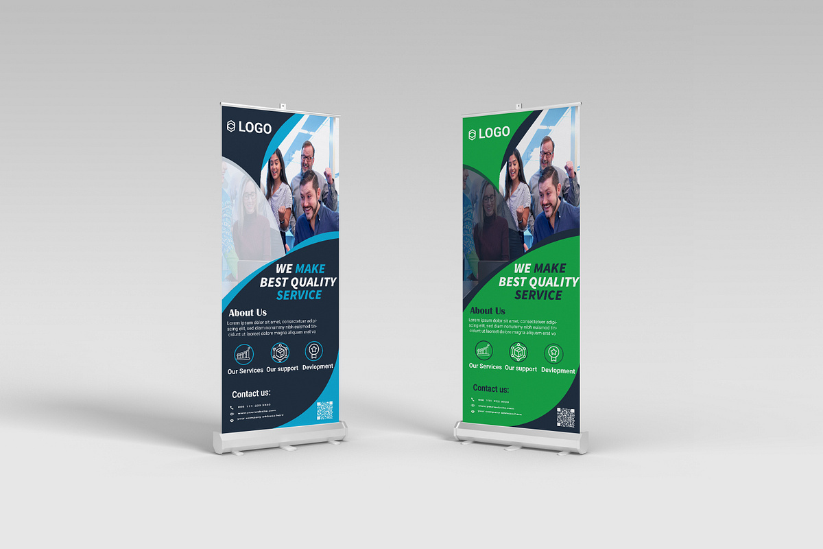 Roll up banner design || print design by Rafia Begum on Dribbble