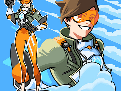 Tracer art fan art illustration merchandise print print design