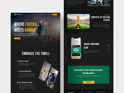 Football Game Landing Page branding graphic design sports ui webdesign