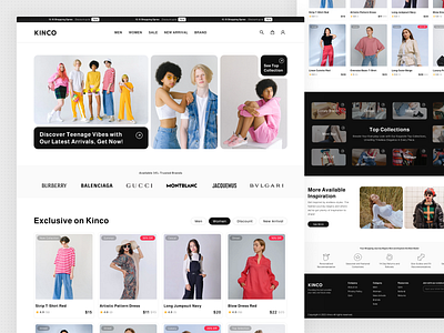 Online Fashion Ecommerce - Exploration clean design ecommerce fashion landing page model photography shape shop style ui wear website