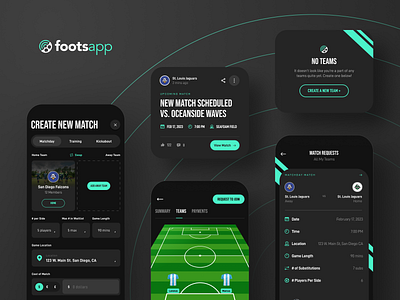 Efficient Match Management animation application black football interaction interface ios manager mobile mobile app soccer ui ui interface