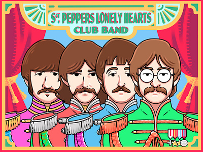 Sgt Pepper art fan art illustration merchandise music print print design