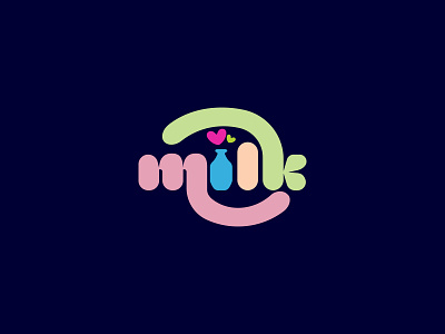 milk baby brand identity logo milk minimal wordmark