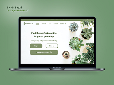Plantium Selling Plants Website canada celadon design figma green lime logo mr saghi mrsaghi persian plant plants ui uiux ux