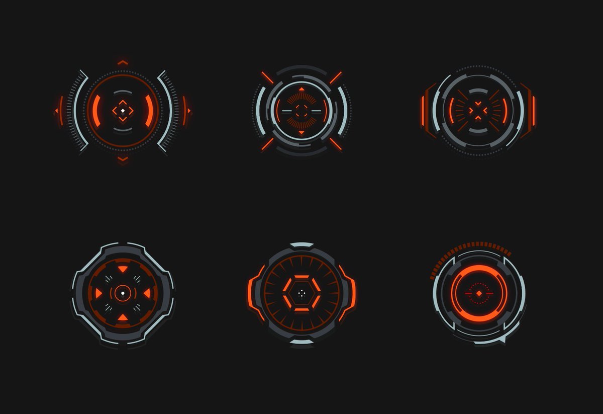 Sci-Fi game icons for AIMs (set 1) aim art futuristic game games graphic design hud icon icons sci fi scifi set ui weapon