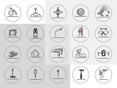Icon set for construction company construction figma graphic design icon illustration vector graphics