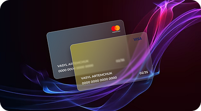Bank card in the style of "Glass Morphism" branding card design figma illustration ui webdesign