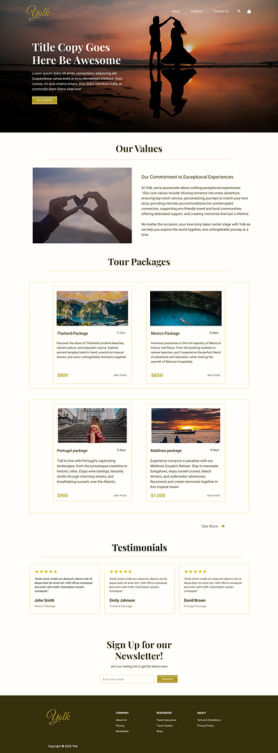 Yolk - Luxury Travel Agency Concept Design design figma typography ui website