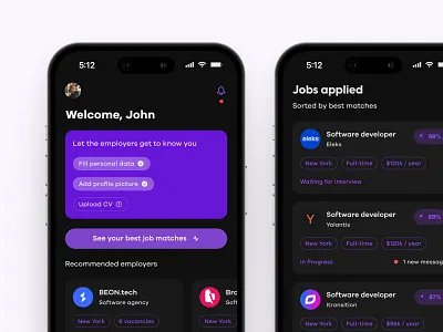 Job Matching App Concept career app careers careers app find job job app job listing job mobile app job search job search app jobs jobs app searching job