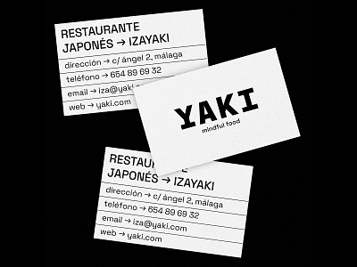 Business card - YAKI restaurant animation brand identity branding business card business card design card designer design editorial editorial design graphic design illustration logo logo design personal brand portfolio protfolio design visual design visual designer web designer web development