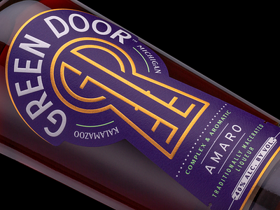 Green Door Distilling Co Amaro branding design graphic design illustration logo packaging packaging design print typography