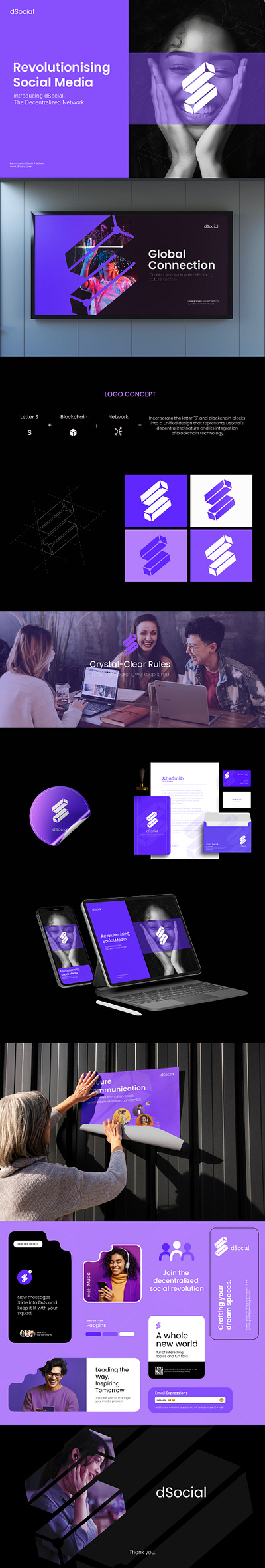 Decentralized Social Platform Branding branding graphic design logo ui