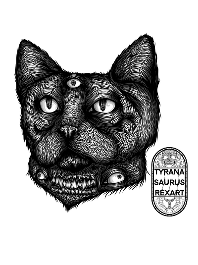 Mysterious Cat animal art cat character creepy dark design draw eyes graphic halloween illustration pet spooky