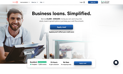 New Concept Test for A/B Test Desktop for Small Business Loans b2b banking banking app branding business clean desktop finance fintech hero image homepage landing loans marketing mkt small business loans ui web website white