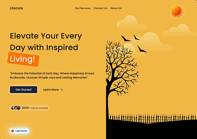 Lifecare : Dark & Light Theme Design animation dailyui dark theme figma graphic design illustration landing page light theme logo motion graphics theme ui ux design vector
