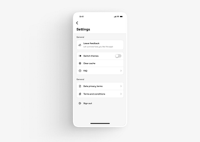 Minimalist settings page 🤍 clean design minimal mobile app modern settings page ui ux