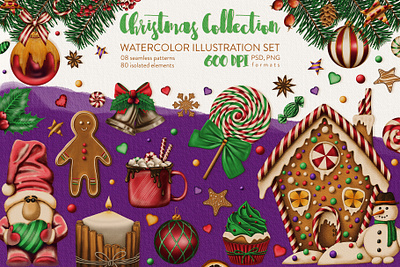 Christmas Collection beautiful cartoon character design christmas christmas card christmas design clipart cute design digital digital art digital illustration illustration pattern procreate watercolor watercolor clipart