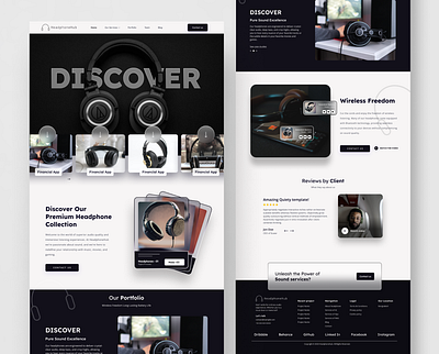 Headphone Landing page | UI/UX app design branding design figma framer frontend design full stack designer graphic design illustration landing page logo sketch ui ux vector visual design web website design