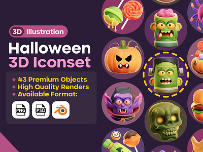 MHK Project Design : Halloween Set Icon Pack avatar candies candies bucket character crown dracula garlands ghost halloween icon lollipop party night poison pumpkin spider witch hat zombie