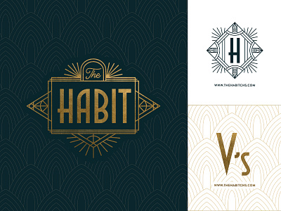 The Habit CHS art deco branding h logo