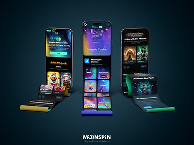 Moonspin (Sweepstakes casino) animation casino dark theme gambling gaming mobile mockup online casino online gambling space