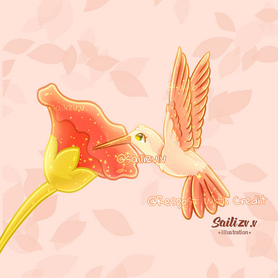 Hummingbird by sailizv.v adorable adorable lovely artwork concept creative cute art design digitalart illustration