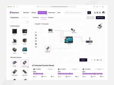 Workspace Page - EduloTech ar b2b branding builder bulding controler dashboard design iot monitoring saas service simulation tools ui ux vr web website workspace