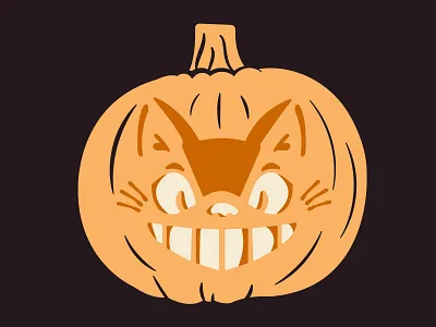 Catbus Lantern art bus cat community design dribbble ghibli halloween illustration illustrator jack o lantern lantern studio ghibli vector