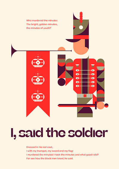 Who murdered the minutes / Soldier character design design geometric graphic design illustration illustrator poetry poster soldier studio soleil