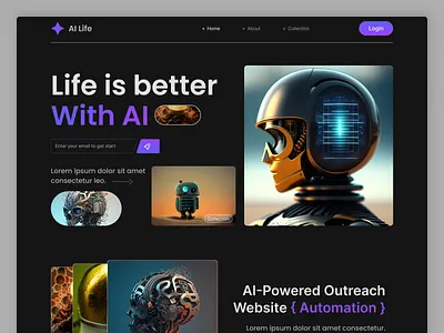 Artificial Intelligence (AI) Web Design ai landing page design ai ui website design