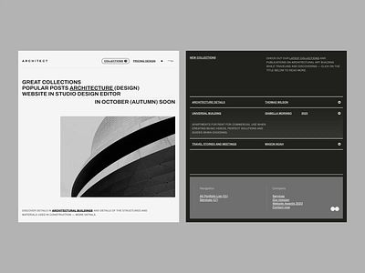 ARCHITECT - Website Concept blog cms concept design landing page minimalist modern portfolio technology ui ux web web design webdesign website