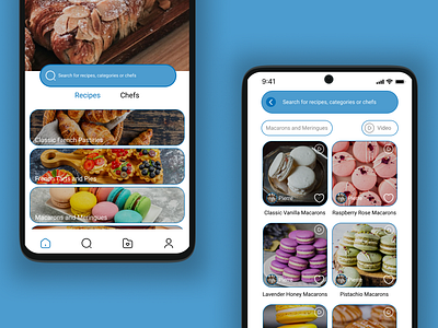 Reseape - a French patisserie recipe app .cooking branding figma ui ux