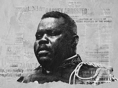 Garvey black history collage design garvey graphic design jamaica marcus newspaper photoshop styleframe textured