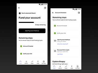Bropay app concept app design crypto finance fintech mobile monochrome onboarding product design ui ux