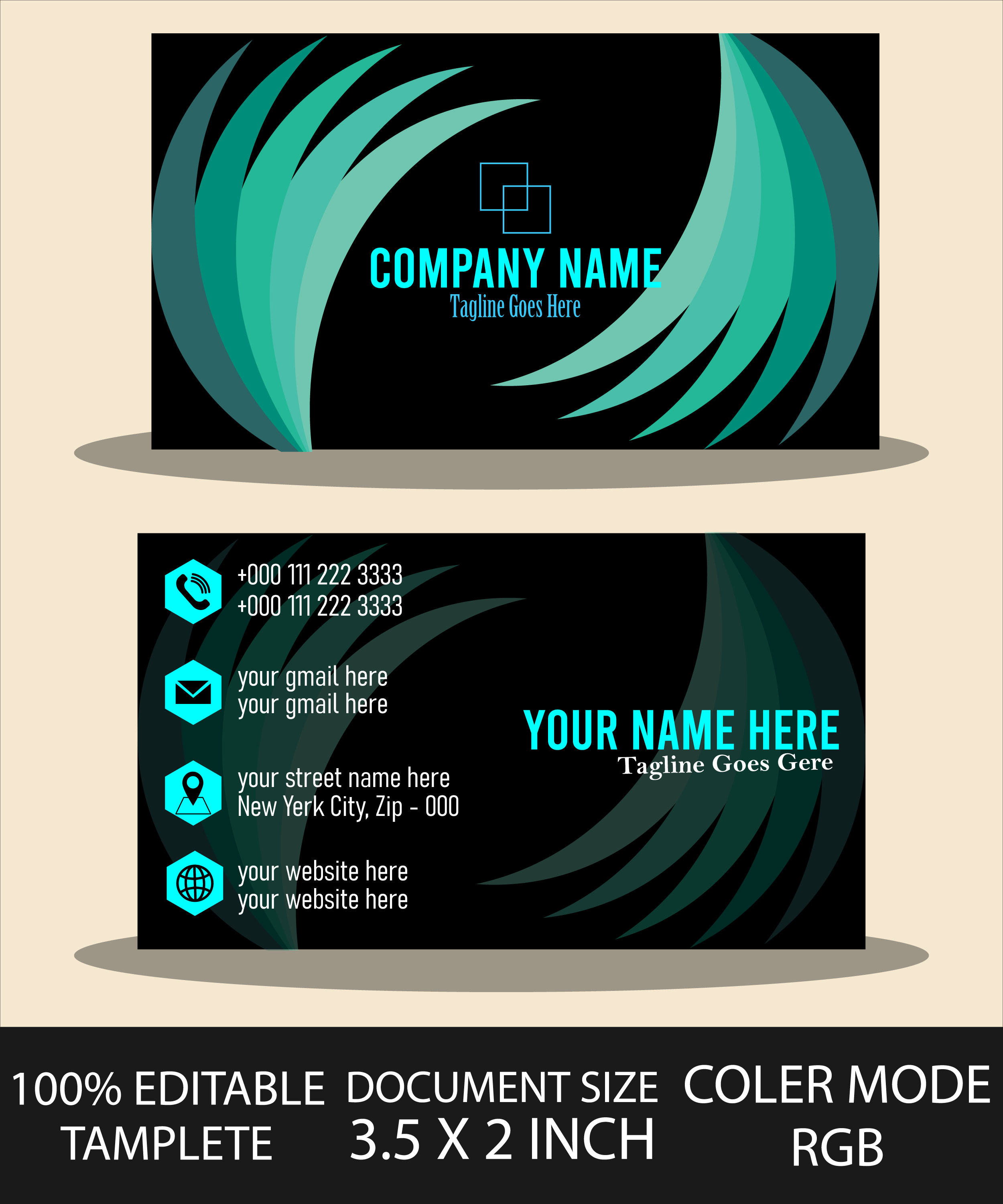 Professional creative business card template design business card red