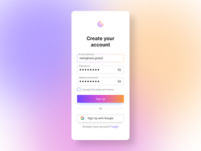 Simple Sign-Up Screen UI app design dailyui dailyuidesignchallenge design graphic design mobile app design sign up ui ui ui design ui design challenge uiux user experience design user interface design ux ux design