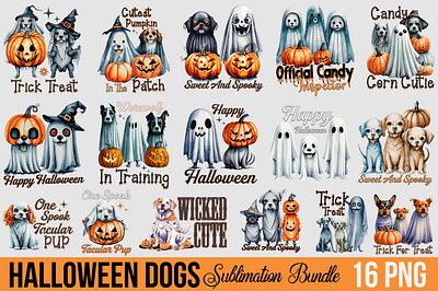 Halloween Dogs Sublimation Bundle gourd