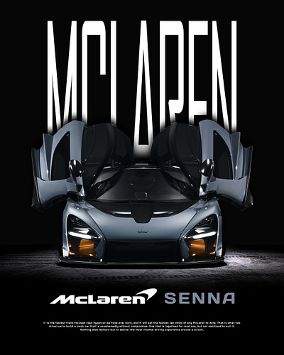 Mclaren Senna Poster Design car design design graphic design poster design