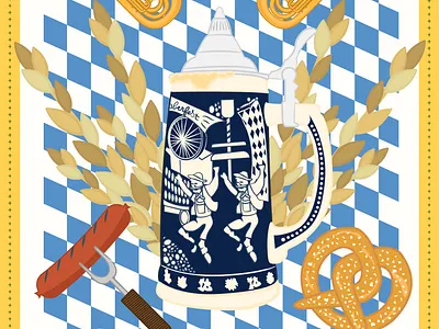 Oktoberfest 2023 animation bavaria beer design germany graphic design harvest illustration logo munich oktoberfest poster prost vector