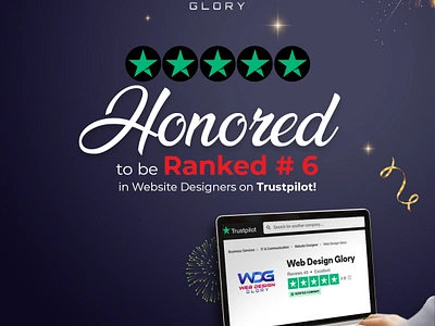 Honored to be Ranked #6 in Website Designers on Trustpilot! 🎉 3d animation branding design graphic design illustration logo motion graphics ui vector