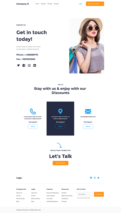 Daily Challenge | Day 16 | Contact Page Design app design illustration ui user interface ux web web design
