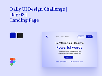 Daily UI Design Challenge | Day 03 | Landing Page dailyui dailyuichallenge figma figma design landing page ui user interface ux web web design