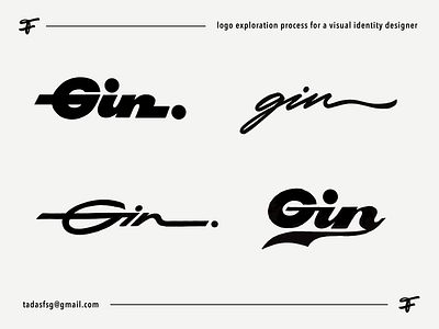 Gin. authentic branding calligraphy custom design flow gin handwritten hybrid lettering logo logodesign logotype minimal modern premium script signature type unique